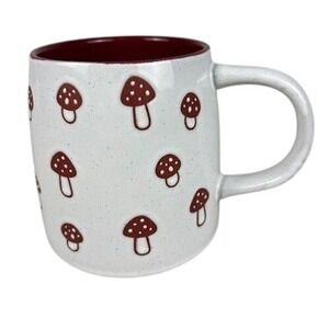 Mushroom Mug 24 oz by Gallery Tabletop White Red Speckled Ceramic Coffee Tea Cup